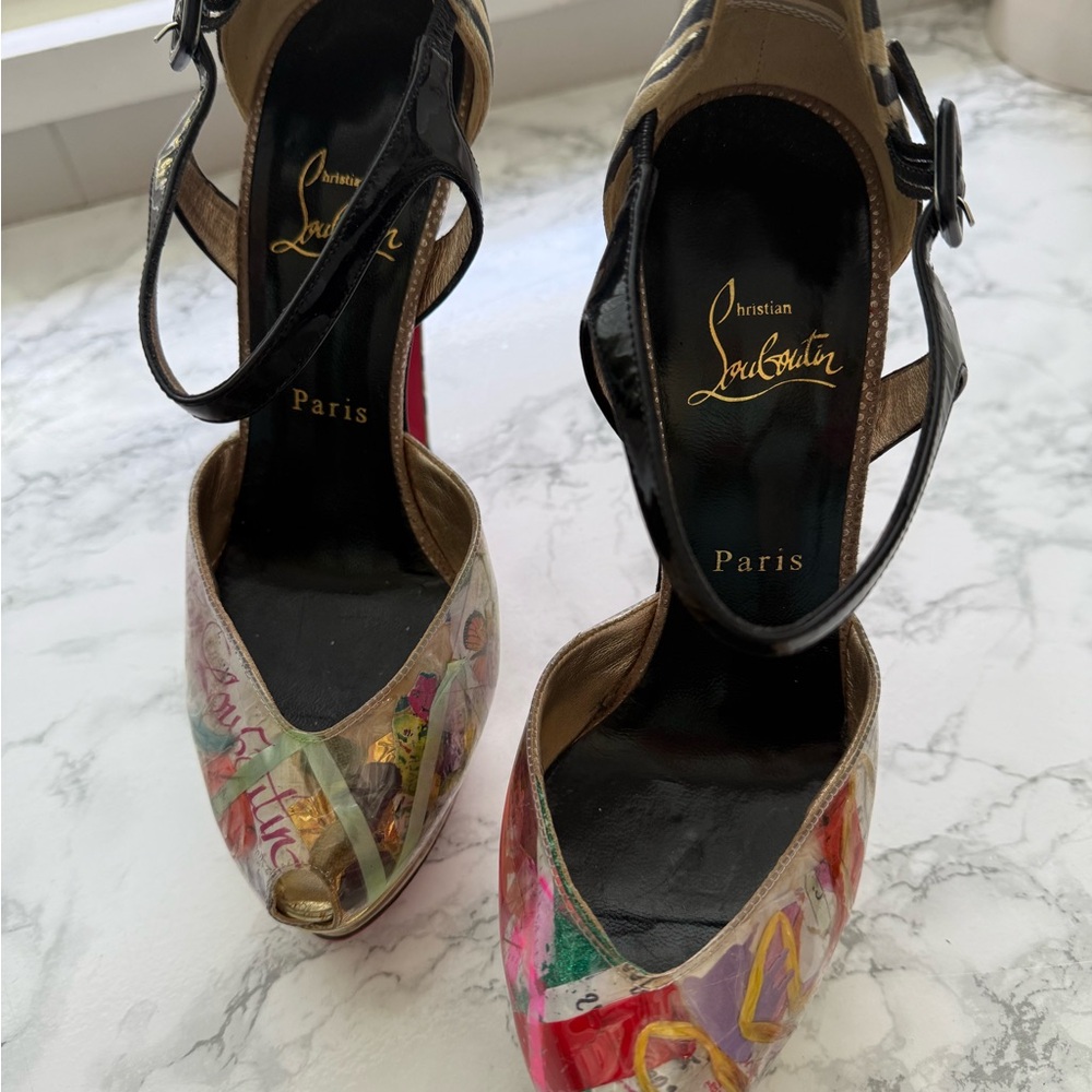 Christian Louboutin Artistic “Trash” Multicolor Heels